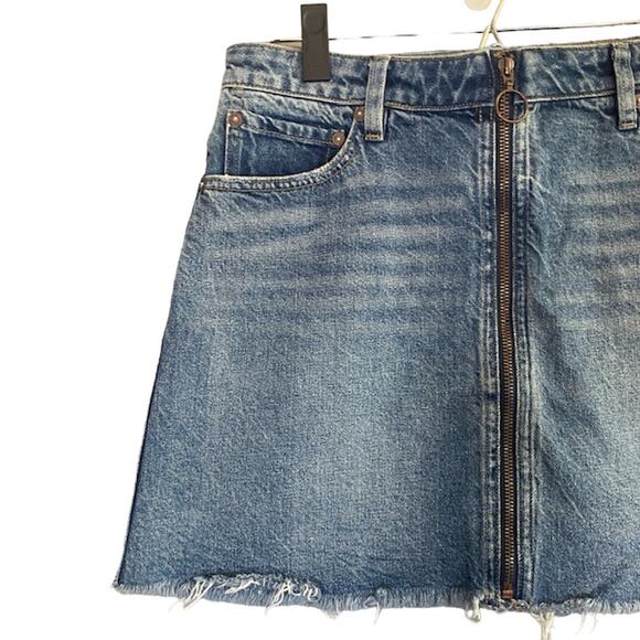 Free People We The Free Zip It Up 100% Cotton Denim Jean Skirt Women Sz 30 - Picture 3 of 10